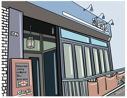 Slacks Toronto's Only Lesbian Bar - Toronto Art Print Giclée