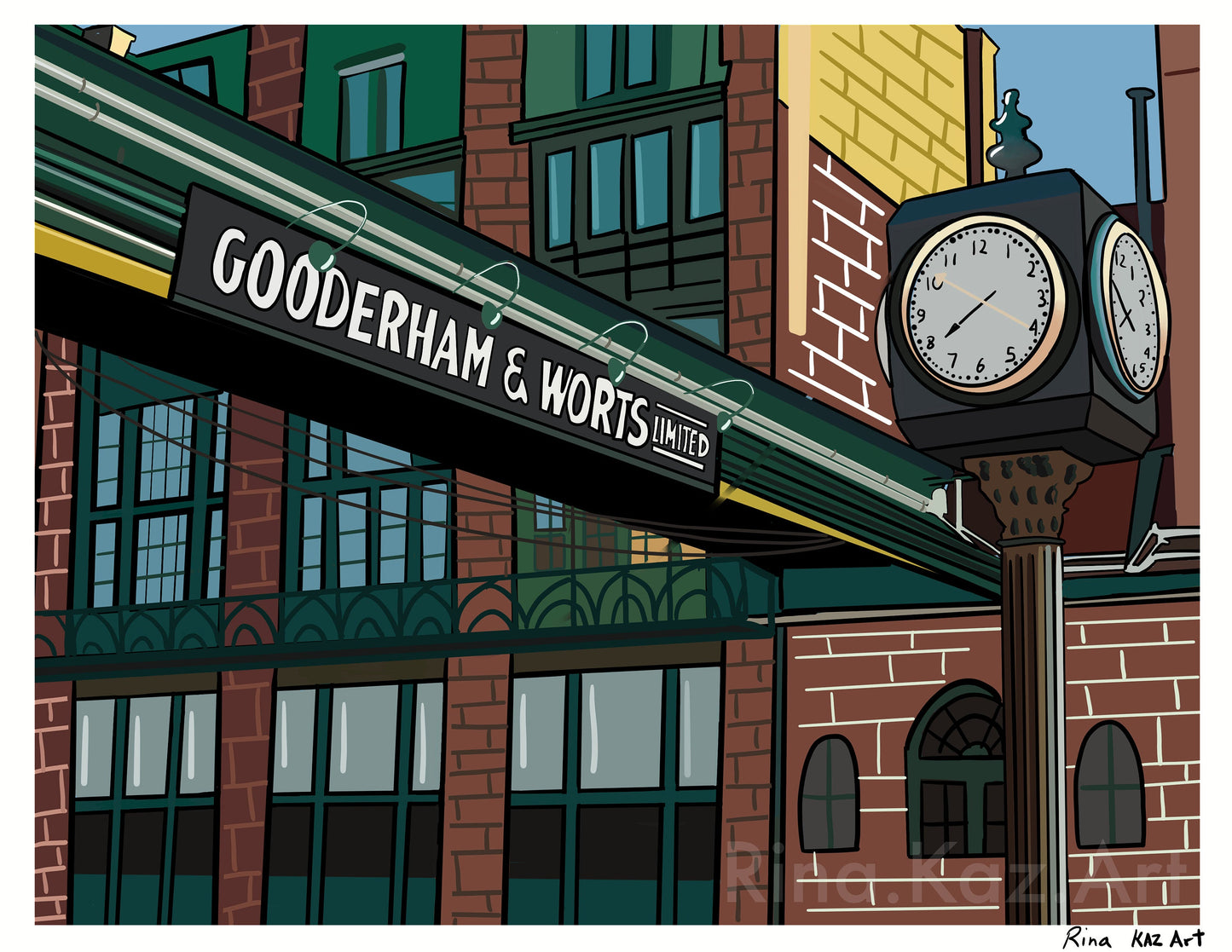 Distillery District Toronto  Art Print Giclée