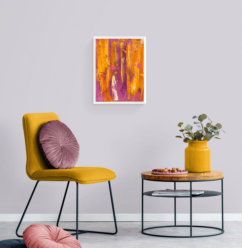 Custom Commissioned Painting Original by Canadian Abstract Artist Rina Kazavchinski