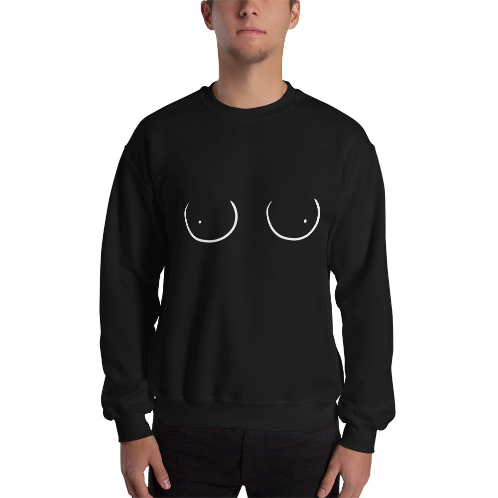 Boobs Line Art Sweater, Funny Boobies, Boobs Crewneck Unisex Sweater, Pride Sweater LGBT+ Clothes, Unisex Heavy Blend Crewneck Sweatshir