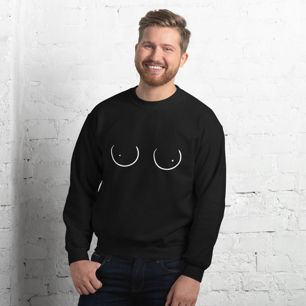 Boobs Line Art Sweater, Funny Boobies, Boobs Crewneck Unisex Sweater, Pride Sweater LGBT+ Clothes, Unisex Heavy Blend Crewneck Sweatshir