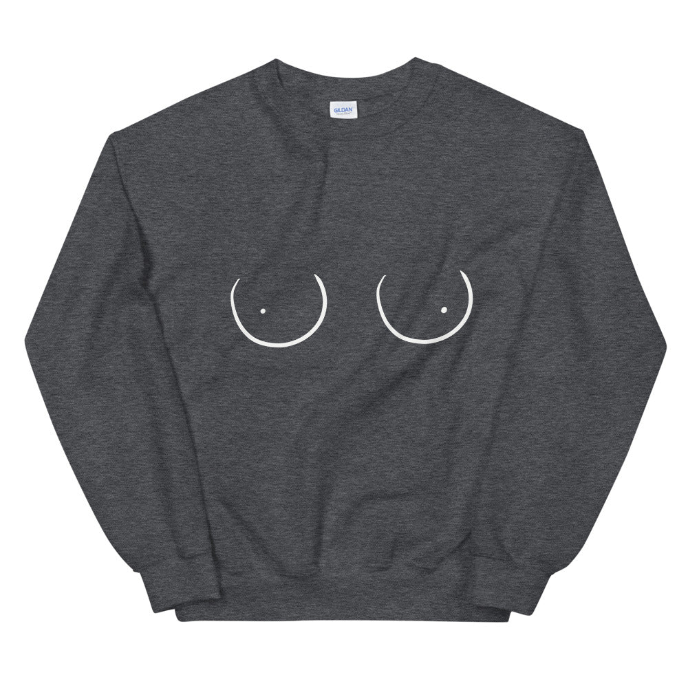 Boobs Line Art Sweater, Funny Boobies, Boobs Crewneck Unisex Sweater, Pride Sweater LGBT+ Clothes, Unisex Heavy Blend Crewneck Sweatshir