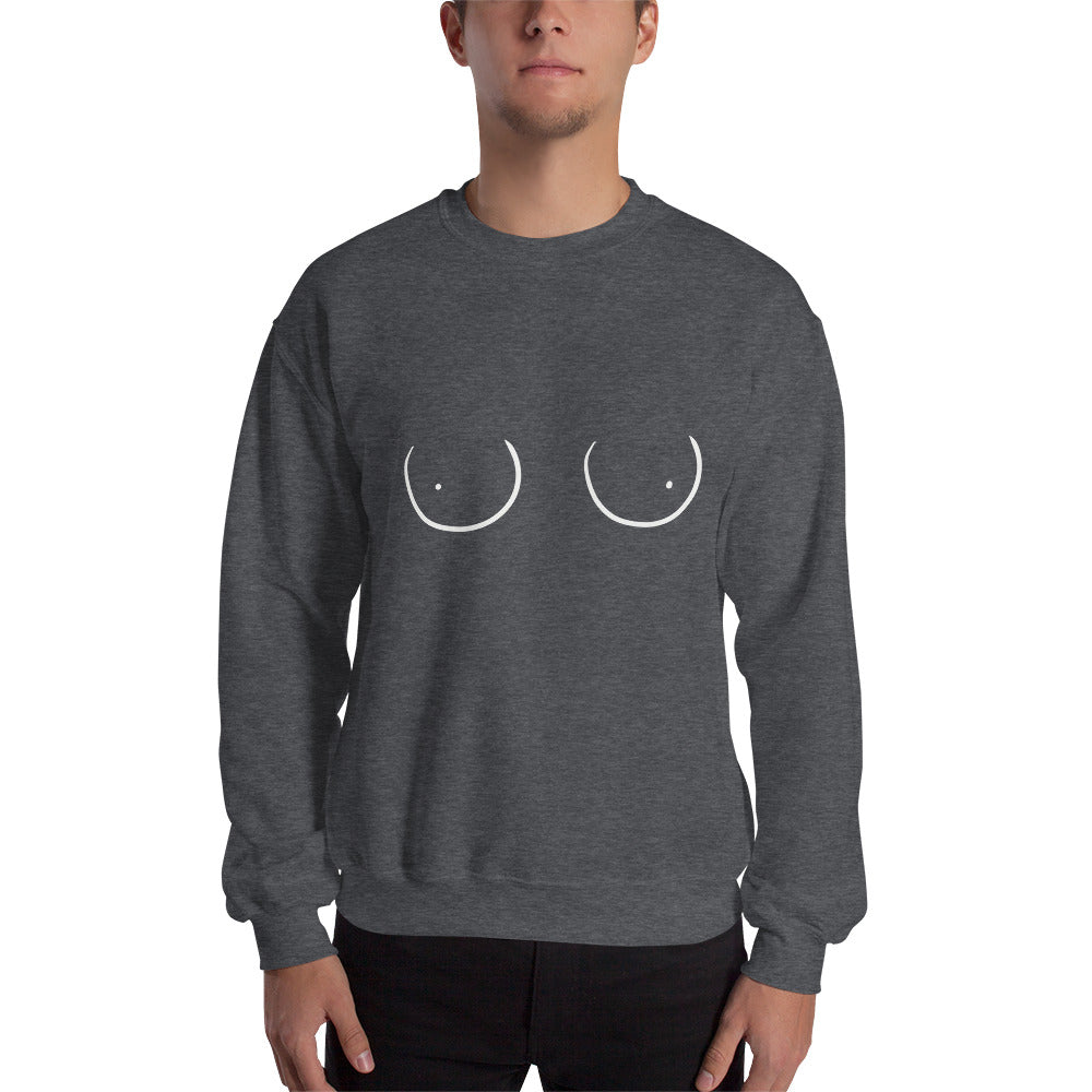 Boobs Line Art Sweater, Funny Boobies, Boobs Crewneck Unisex Sweater, Pride Sweater LGBT+ Clothes, Unisex Heavy Blend Crewneck Sweatshir
