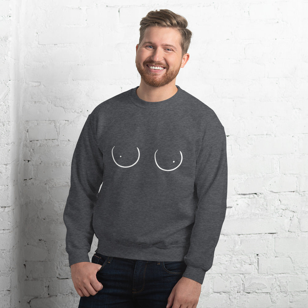 Boobs Line Art Sweater, Funny Boobies, Boobs Crewneck Unisex Sweater, Pride Sweater LGBT+ Clothes, Unisex Heavy Blend Crewneck Sweatshir