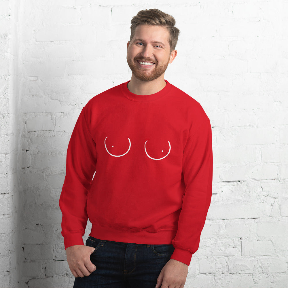 Boobs Line Art Sweater, Funny Boobies, Boobs Crewneck Unisex Sweater, Pride Sweater LGBT+ Clothes, Unisex Heavy Blend Crewneck Sweatshir