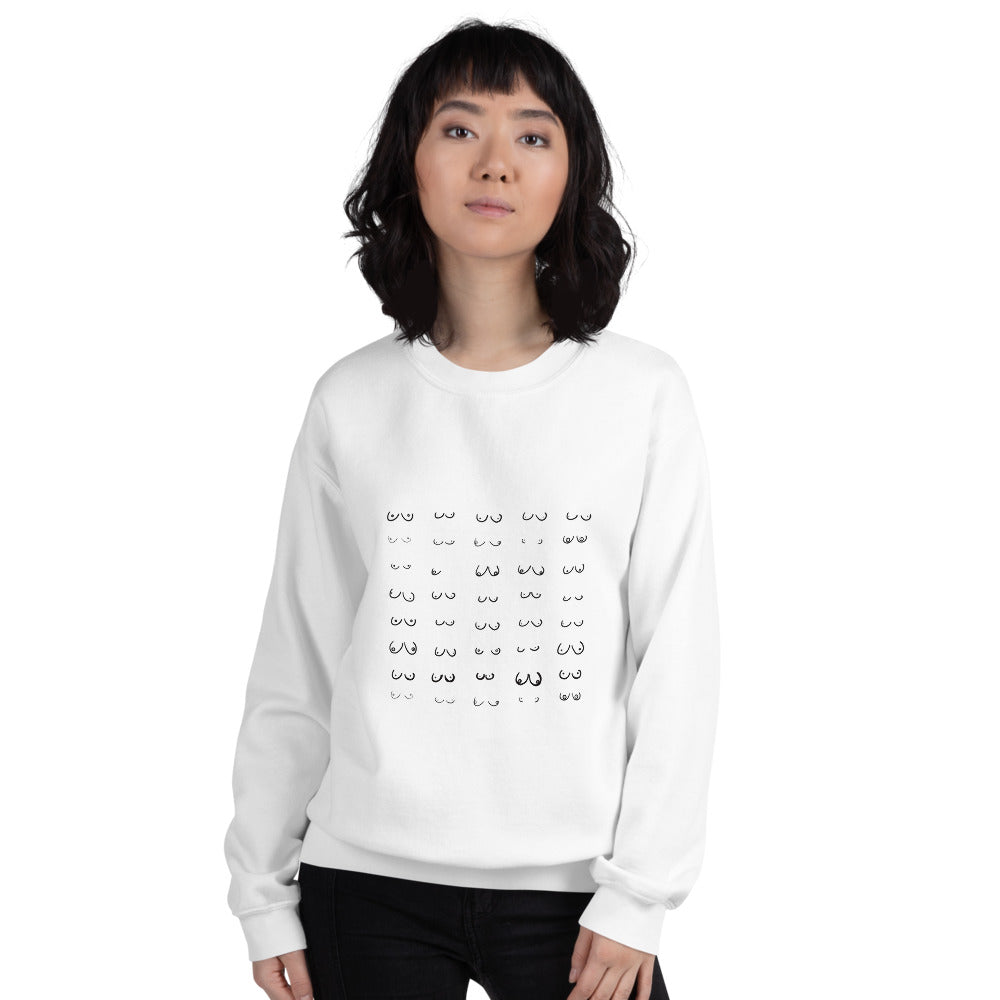 Boobs Line Art Sweater, Funny Boobies, Boobs Crewneck Unisex Sweater, Pride Sweater LGBT+ Clothes, Unisex Heavy Blend Crewneck Sweatshir