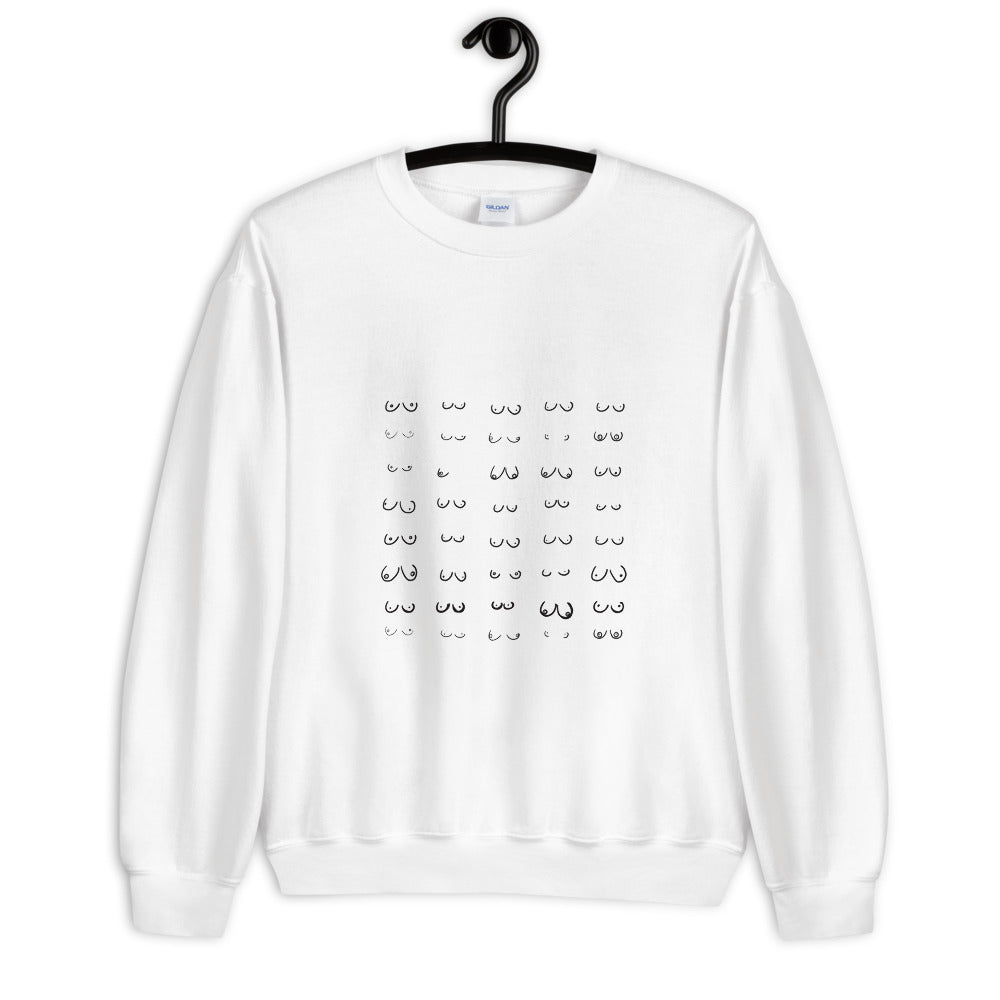 Boobs Line Art Sweater, Funny Boobies, Boobs Crewneck Unisex Sweater, Pride Sweater LGBT+ Clothes, Unisex Heavy Blend Crewneck Sweatshir