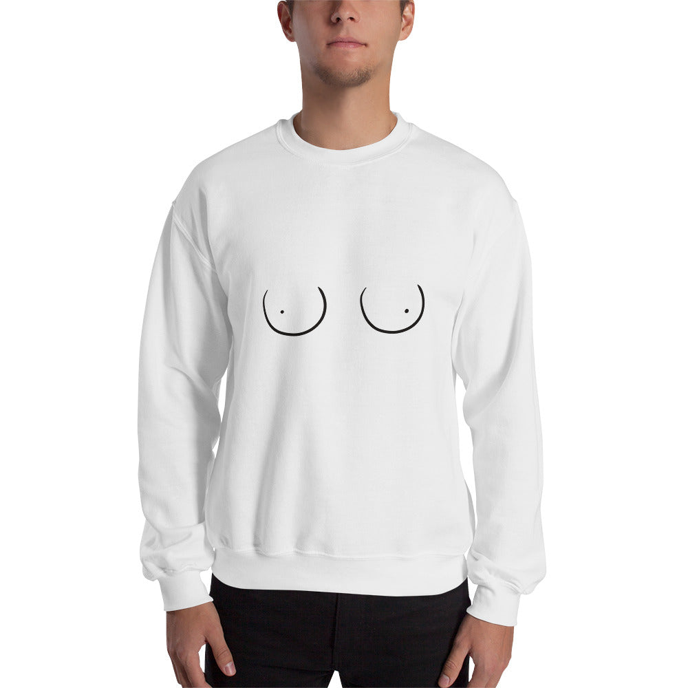 Boobs Line Art Sweater, Funny Boobies, Boobs Crewneck Unisex Sweater, Pride Sweater LGBT+ Clothes, Unisex Heavy Blend Crewneck Sweatshir