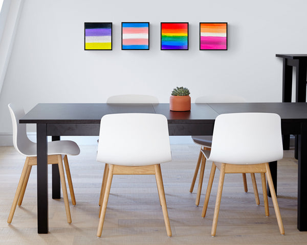 Custom Trans Flag Painting -  Pride Flag Original Acrylic Painting - by Rina Kazavchinski