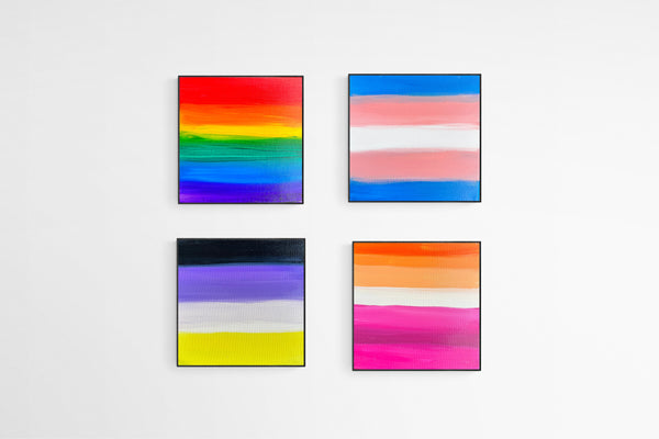 Custom Lesbian Flag Painting -  Pride Flag Original Acrylic Painting - by Rina Kazavchinski