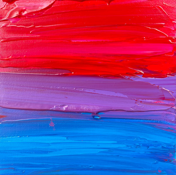 The Painted Bi Flag  - Original Acrylic Painting - Pride Queer Art - by Rina kazavchinski