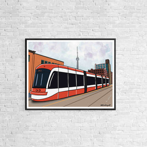 Toronto Streetcar Digital illustration - Toronto TTC Art Print, Toronto Artist, Gift for Toronto Lover