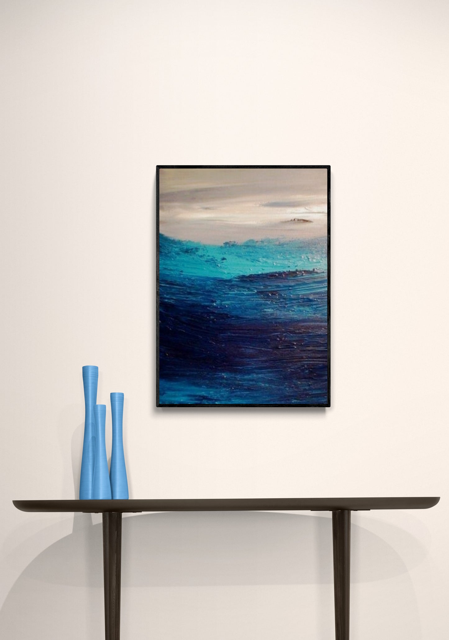 Large Seascape Triptych, Set of 3 Original Modern Paintings, Ocean Painting Abstract, Ready to Hang, Living Room Art, Hand Painted Art