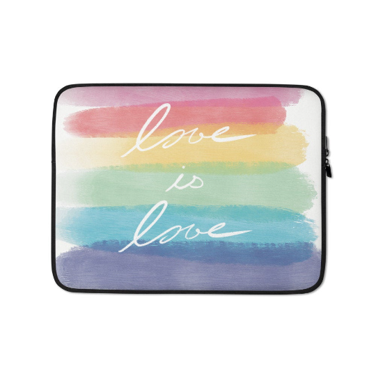 Love is Love Laptop Case, LGBTQ Gift, Rainbow Lover Gift, Gay Pride Merch, Rainbow Laptop Case, 13 inch laptop case, 15 inch laptop case