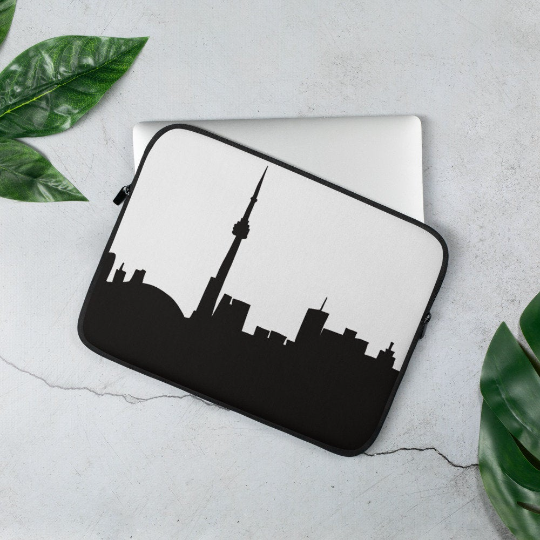 Toronto Skyline Laptop Case, Toronto Lover Gift, The 6 Gift, Toronto Merch, Gifts for Canadians, 13 inch laptop case, 15 inch laptop case
