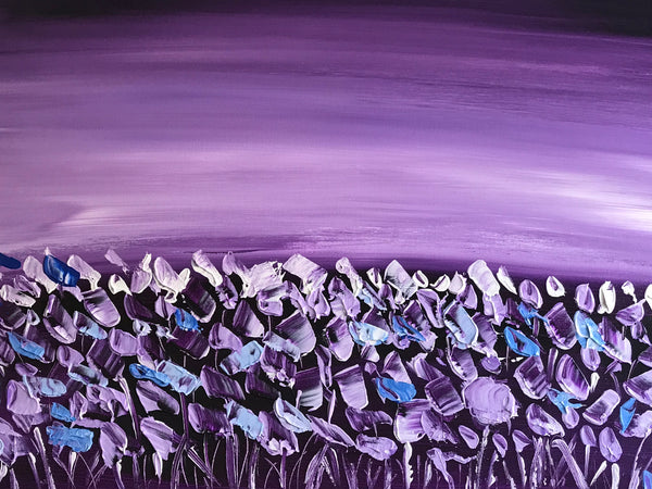 "Purple Poppy Fields" - Original Acrylic Floral Painting