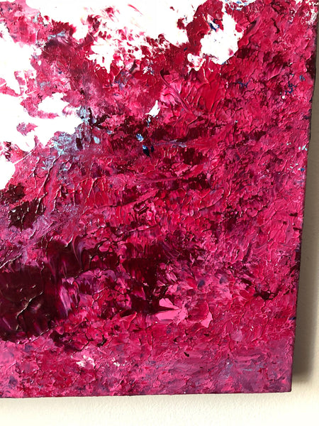 "Pink Ocean Wave" -  Original Acrylic Painting by Canadian Abstract Artist Rina Kazavchinski