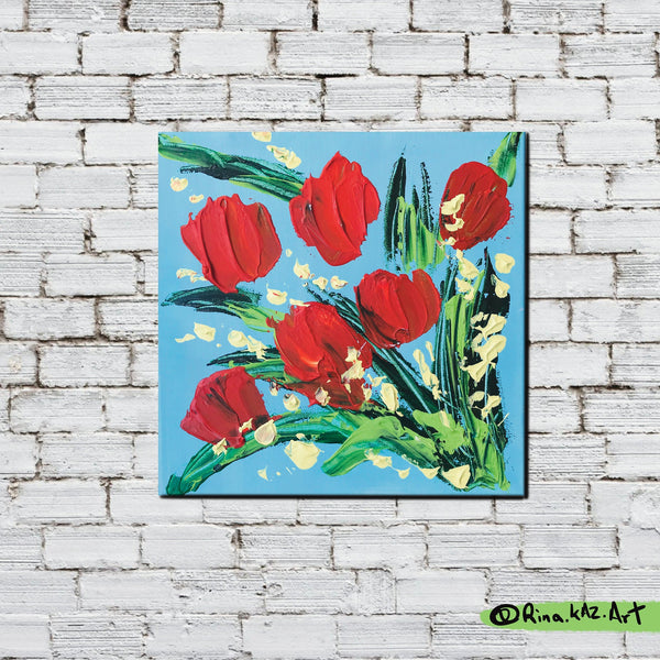 "Poppy Love" -  Original Acrylic Floral Painting