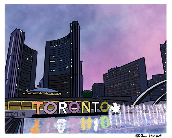 Toronto Nathan Phillips Square Art Print Giclée