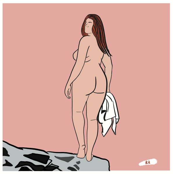 Curvy Nude - Art Print Nude Digital Print Giclée - The Girl Who Got Away