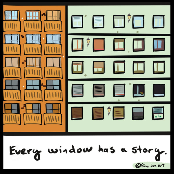 Urban City -  Art Print Giclée - Every Window Has A Story