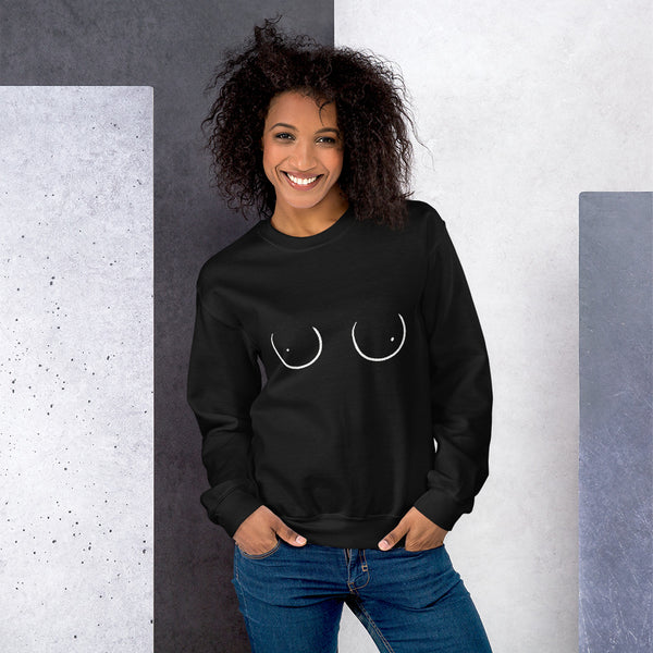 Boobs Line Art Sweater, Funny Boobies, Boobs Crewneck Unisex Sweater, Pride Sweater LGBT+ Clothes, Unisex Heavy Blend Crewneck Sweatshir